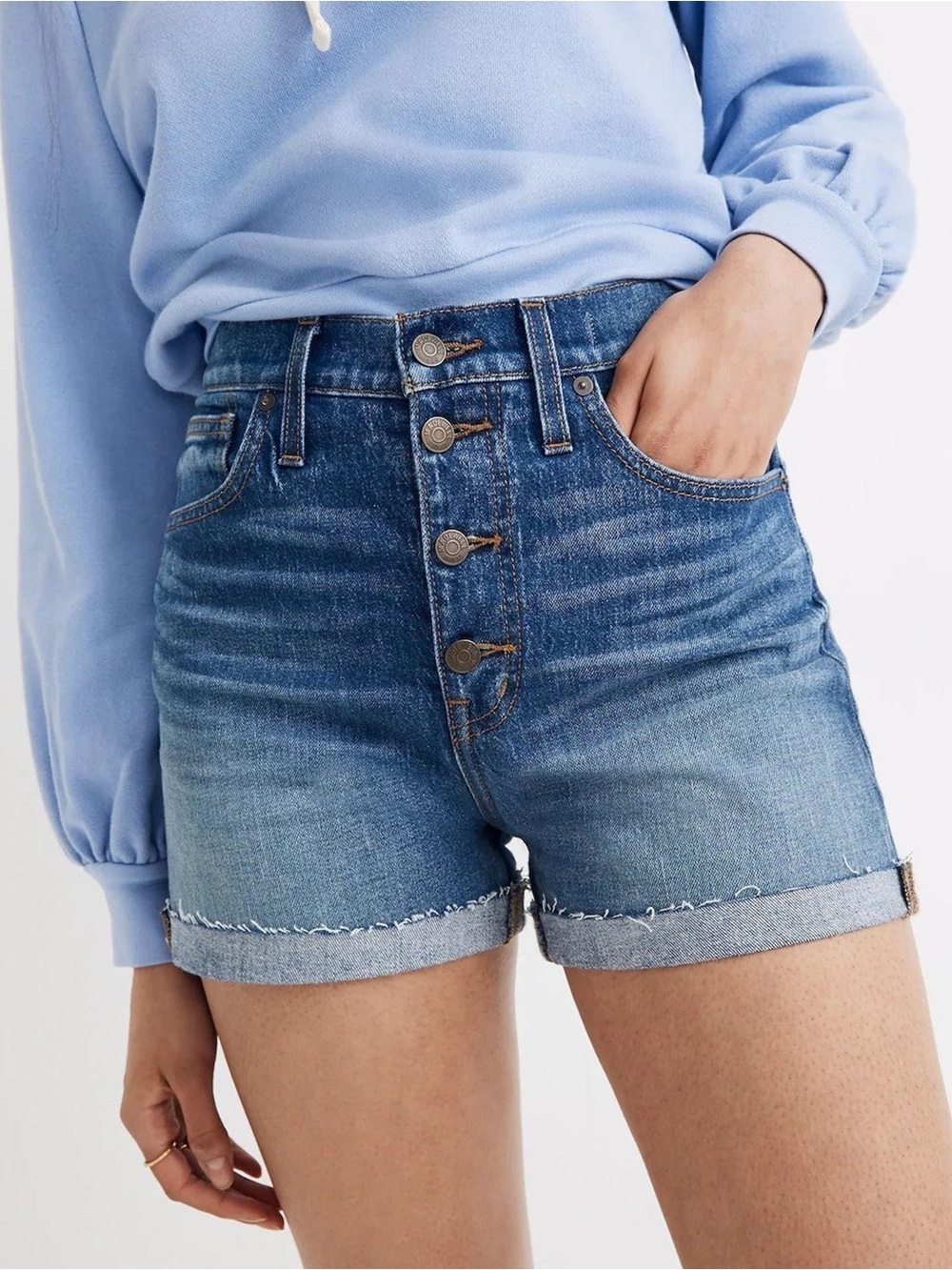 Madewell Medium Wash High-Rise Denim Shorts